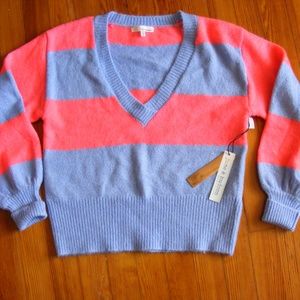 June and Hudson Boutique sweater NWT Neon melon blue Small CUTE!  Small S New